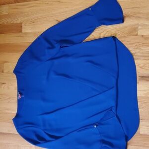 VINCE CAMUTO Drape Front, Flutter Cuff, Bright Blue Blouse M